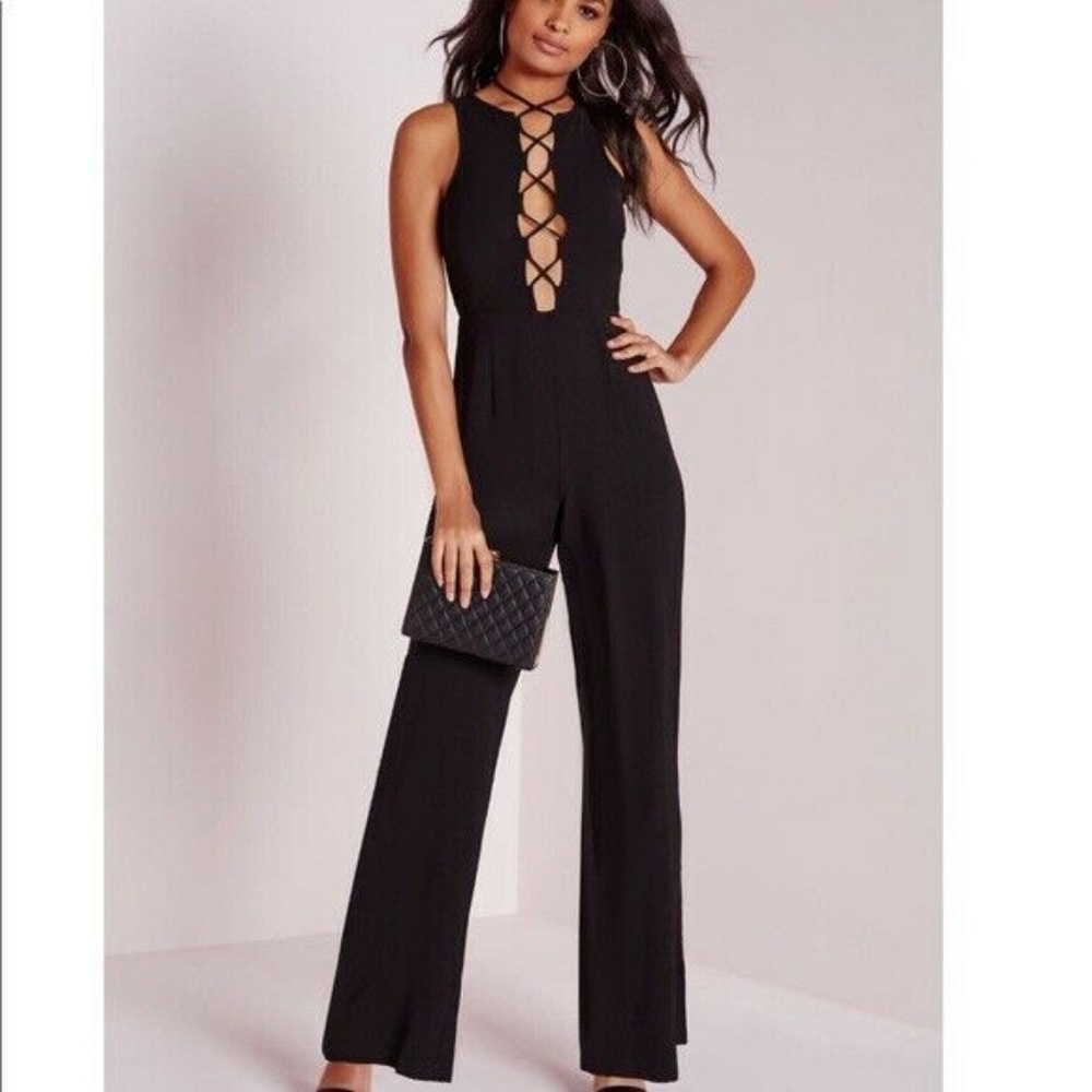 MISGUIDED Lace Up Jumpsuit